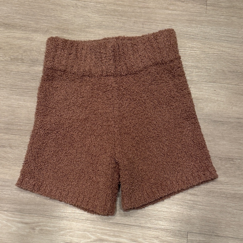 Skims Cozy Knit Shorts Brown